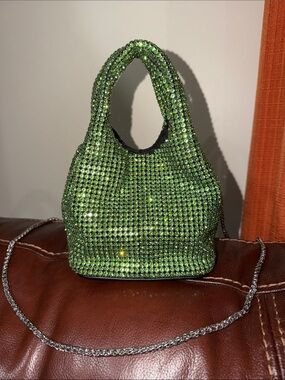 ‼️Giarite Brilly Green Peridot Rhinestones Crystal Satchel Crossbody Bag